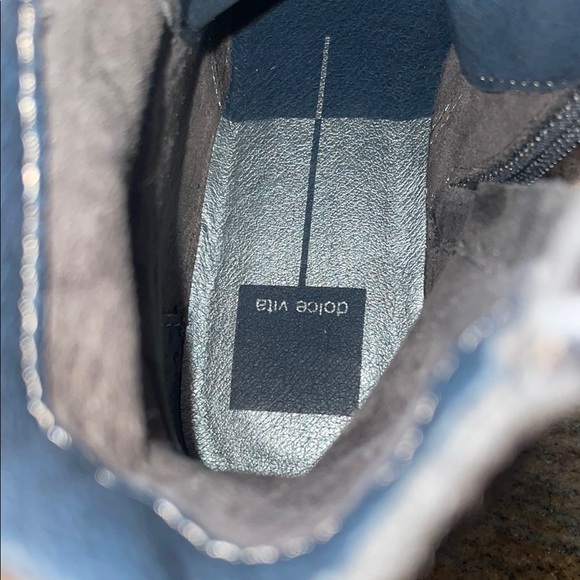 Dolce Vita Charcoal Gray Suede Lace-Up Boots with Leopard Detail- Barely Worn. - Picture 7 of 7